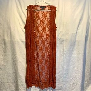 Copper lace duster